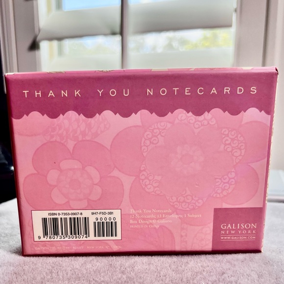 Used-Galison New York Pink Floral Thank You Cards Box of 11 - Picture 5 of 5